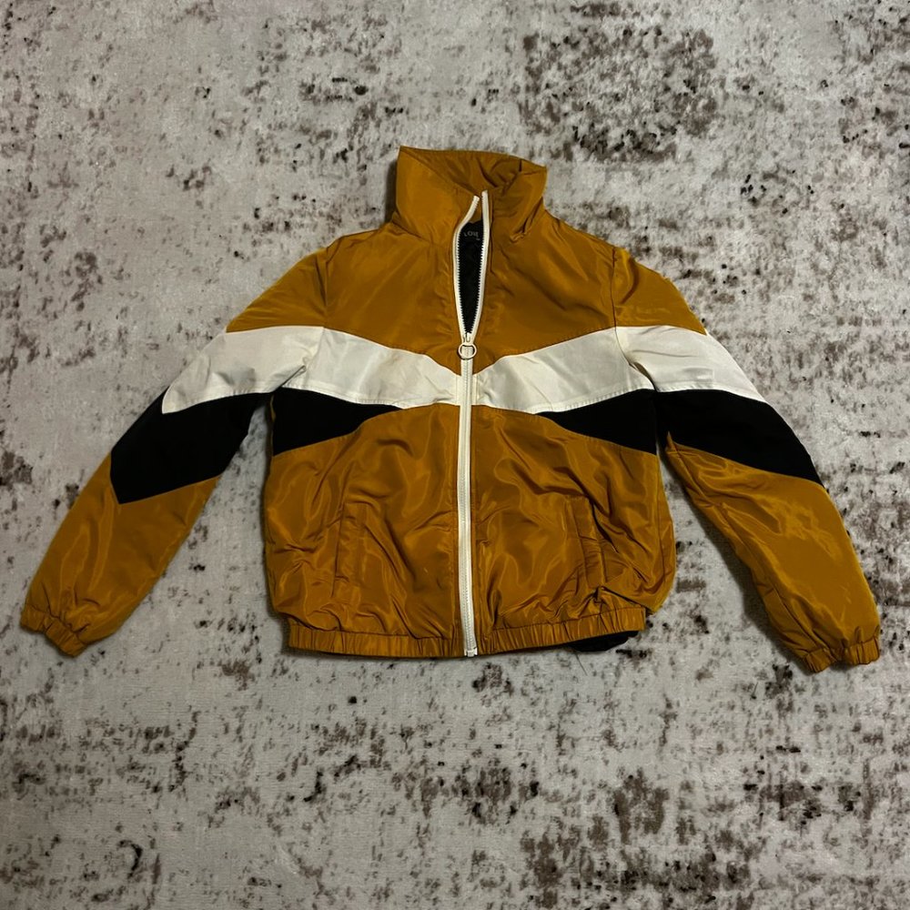 Mustard Yellow Padded Windbreaker Jacket